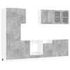 Lyon Kitchen Unit Set 8 Pcs Concrete Grey Particleboard