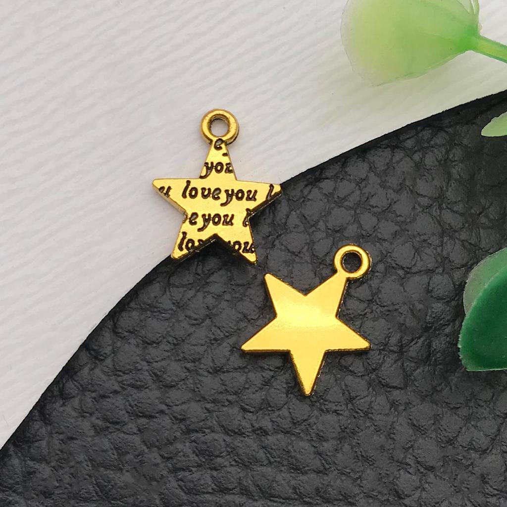Pandantiv Charm Sol Lună Stea Aur Antich pentru Breloc sau Colier DIY