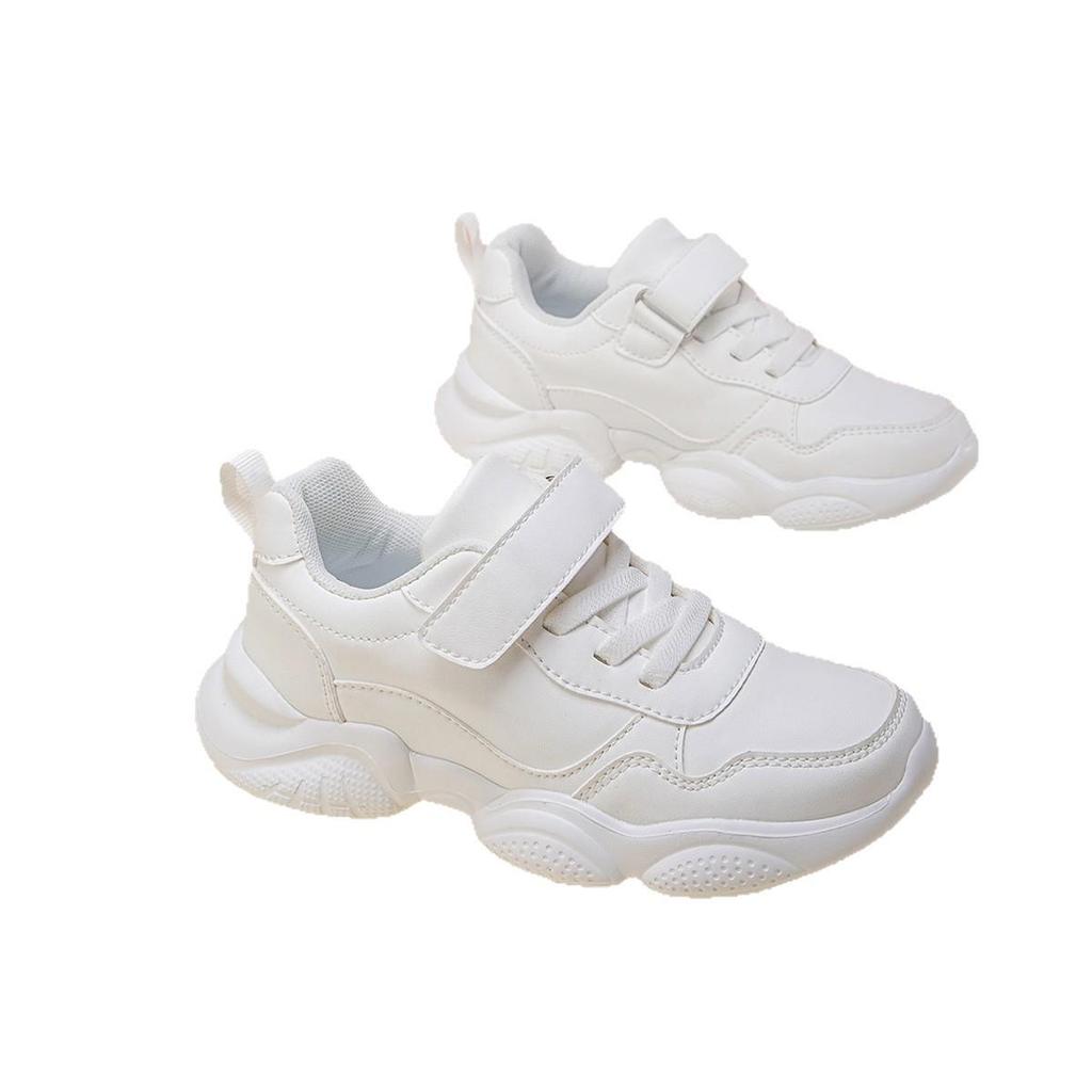Kids' White Sneakers - Unisex Sports & Casual Shoes for Spring & Autumn