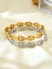 Fashion Simple Temperament Senior Sense Of Stainless Steel Plated Gold Pig Nose Bracelet Women'S Jewelry