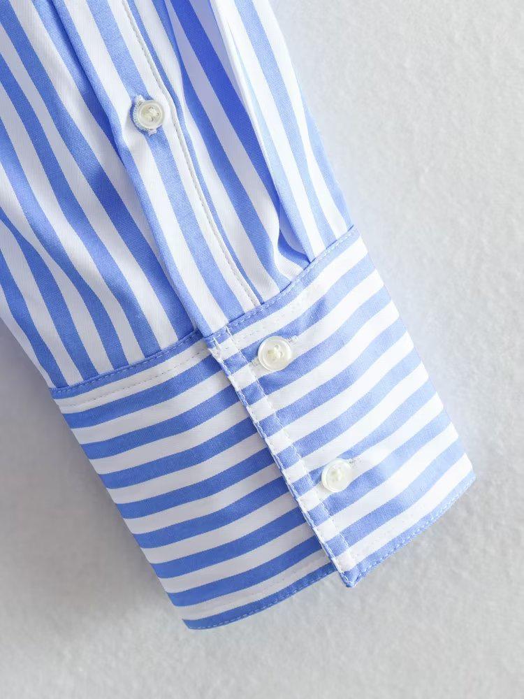 New Women's European & American Style Multicolor Lapel Long Sleeve Shirt
