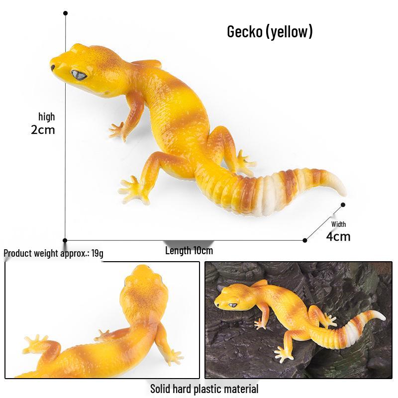 Solid Cognitive Reptile Toy: Gecko Model Lizard Ornament for Children