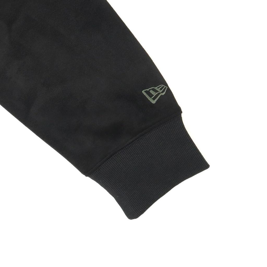 New Era Suede Pullover Hoodie In Black and Dark Size Script Box and Leather Exclusive To and Popular New Era Trendy Suitable for All and How To Fold