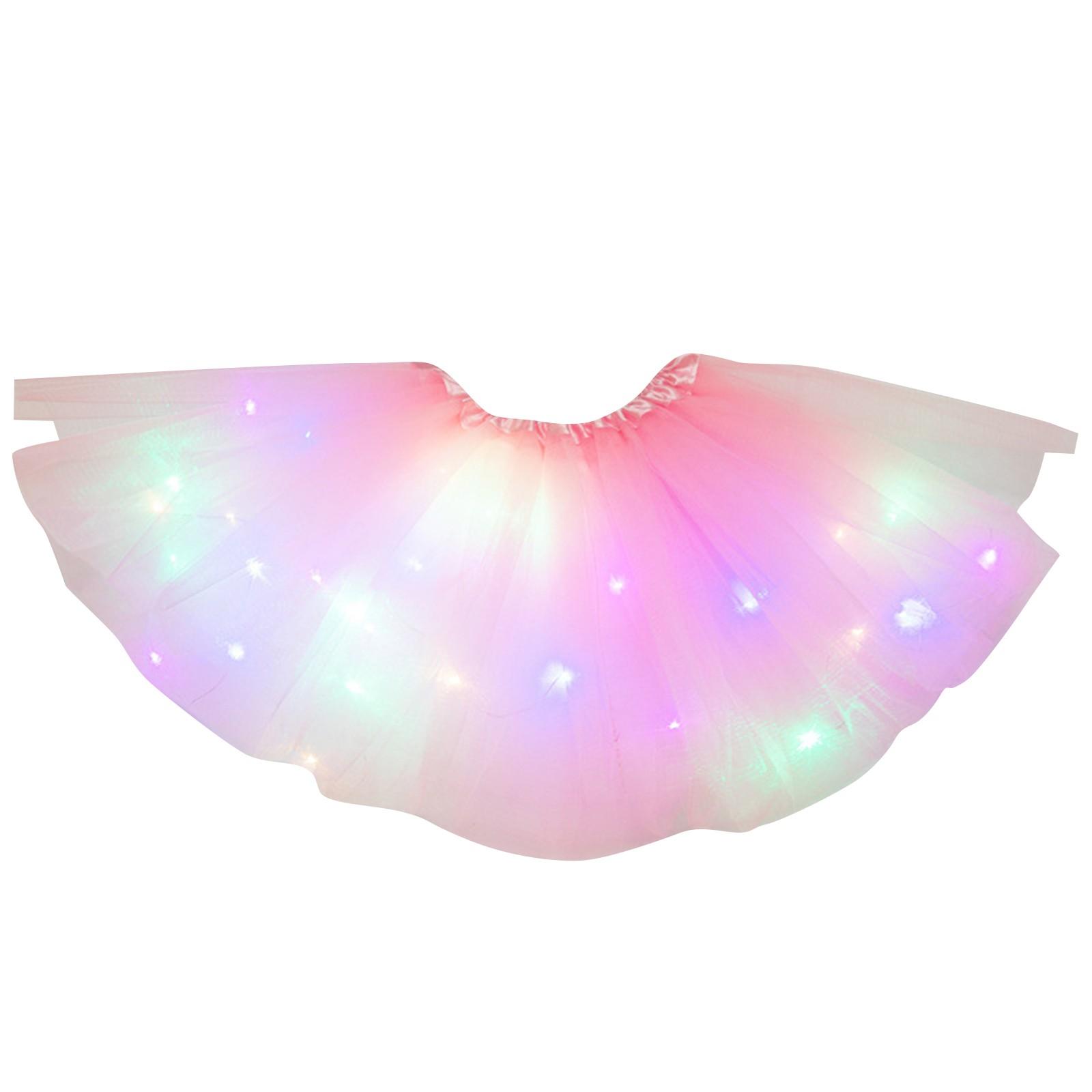 

Женская юбка-сетка с пайетками и светодиодной подсветкой, юбка из тюля средней длины One Size розовый