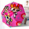 1pc Powerpuff Girls Self-Folding Umbrella, 8-Bone Compact Travel Umbrella, Durable Plastic And Iron Frame093
