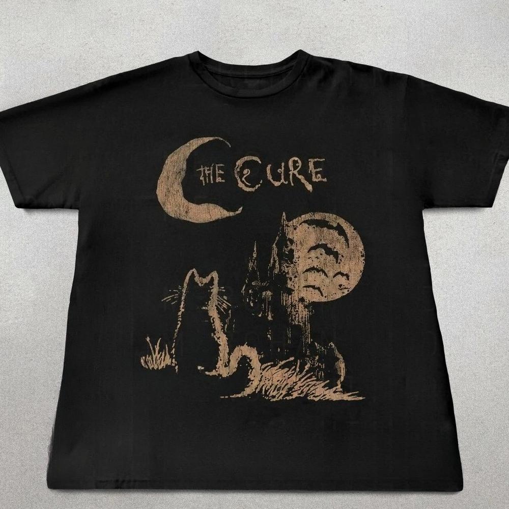2026 Summer The Cure Cat Tee, 90s Alt Indie Rock, Unisex Shirt Cat Lover Gifts, The Cure Fan Gifts, Band Tee, The Cure Graphic Tee Men Tee 4XL
