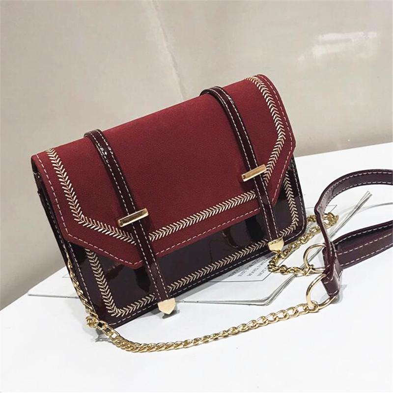 SCIONE Vintage Schultertasche mit Klappe für Damen, hochwertiges PU-Leder, Kette, Messenger-Umhängetaschen