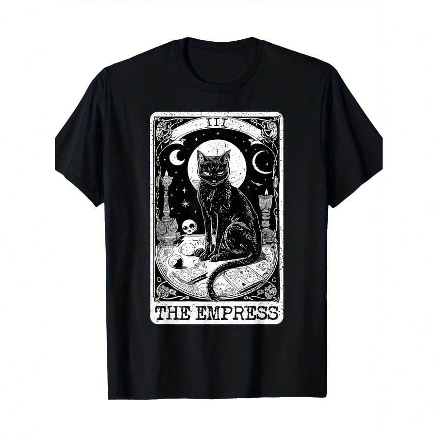 The Empress Tarot Card Black Cat Vintage Major Arcana Card TShirt  220g 2XL