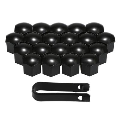 20ks Univerzálne kryty matíc kolies 21 mm Pokovovanie Kryty matíc Chránič skrutiek čierny