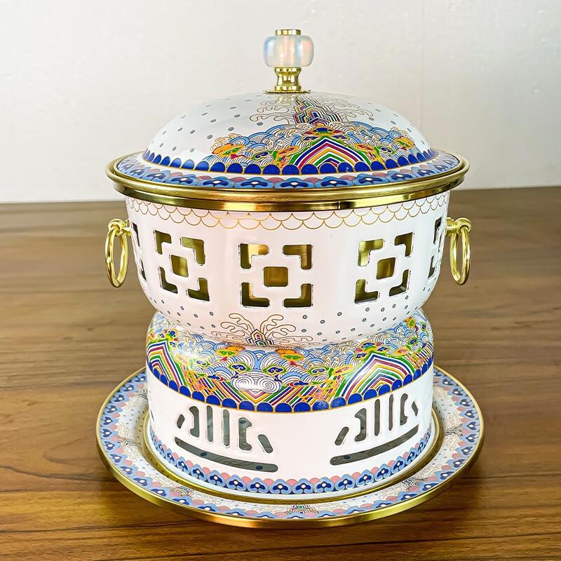 Медный горячий котелок TLXT с эмалью цвета жемчуга