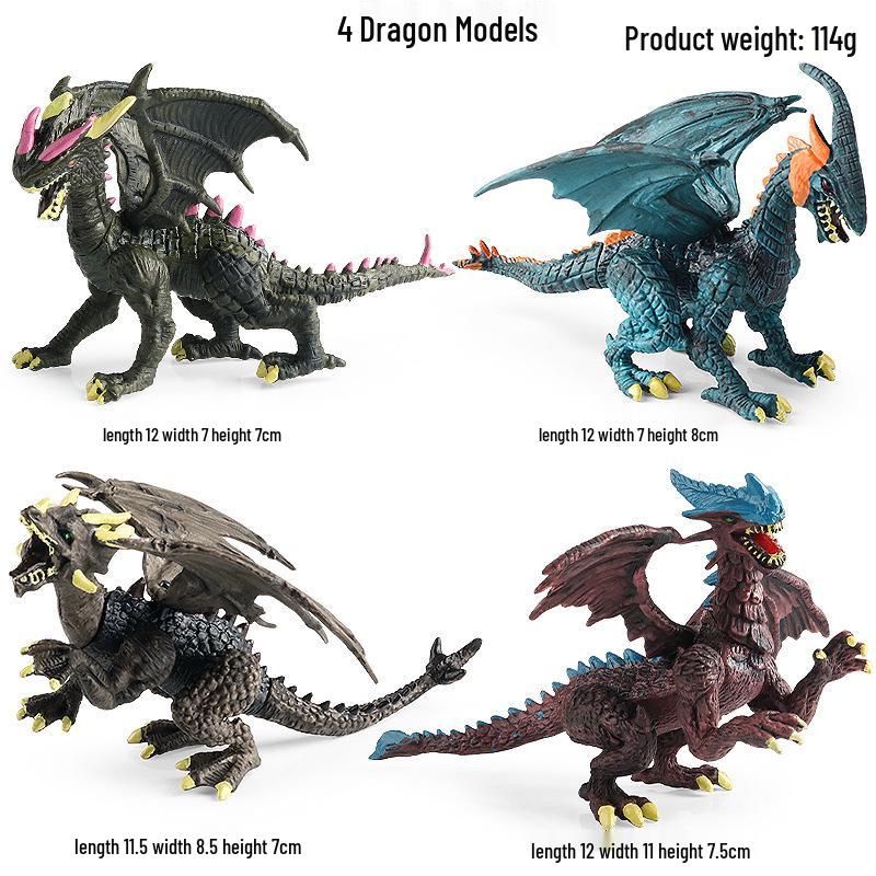 Enchanting Dragon & Dinosaur Figures: Mythical Flying Beast Toy Set for Kids
