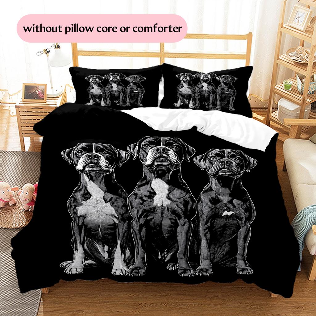 Black Boxer Pattern Bedding Home Decoration Birthday Gift (1 * Duvet Cover + 2 * Pillowcase, Without Core)