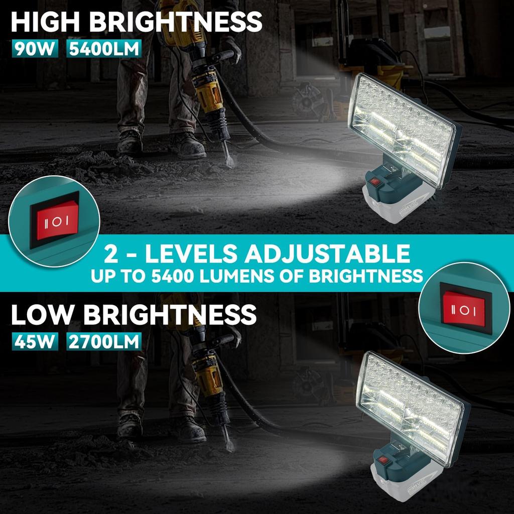 1/1/8'' Cordless LED Work Light for Makita 11.1-18V Li-Ion Battery,11W Jobsite Light 1111LM Flashlight(Battery Not Included)