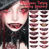 Halloween Horror Big Mouth Tattoo Sticker Waterproof Lasting Realistic Horror and Funny Temporary Tattoo Stickers 1/10PCS Random