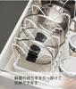 Yamazaki Tower Under-Sink Extendable Pot Lid & Frying Pan Stand, White, Approx. W45-82 X D20 X H17.5cm, Model 3840
