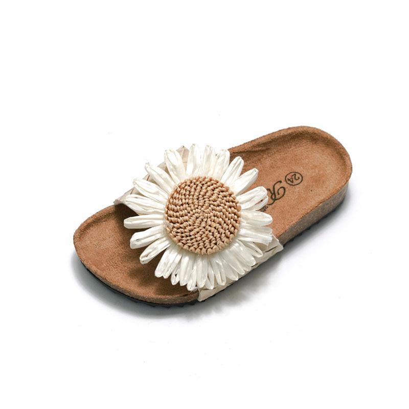 

New Small Daisy Children s Slippers Girls Korean Soft-soled Baby Sandals Casual Summer Flower Beach Shoes 34 абрикосовий