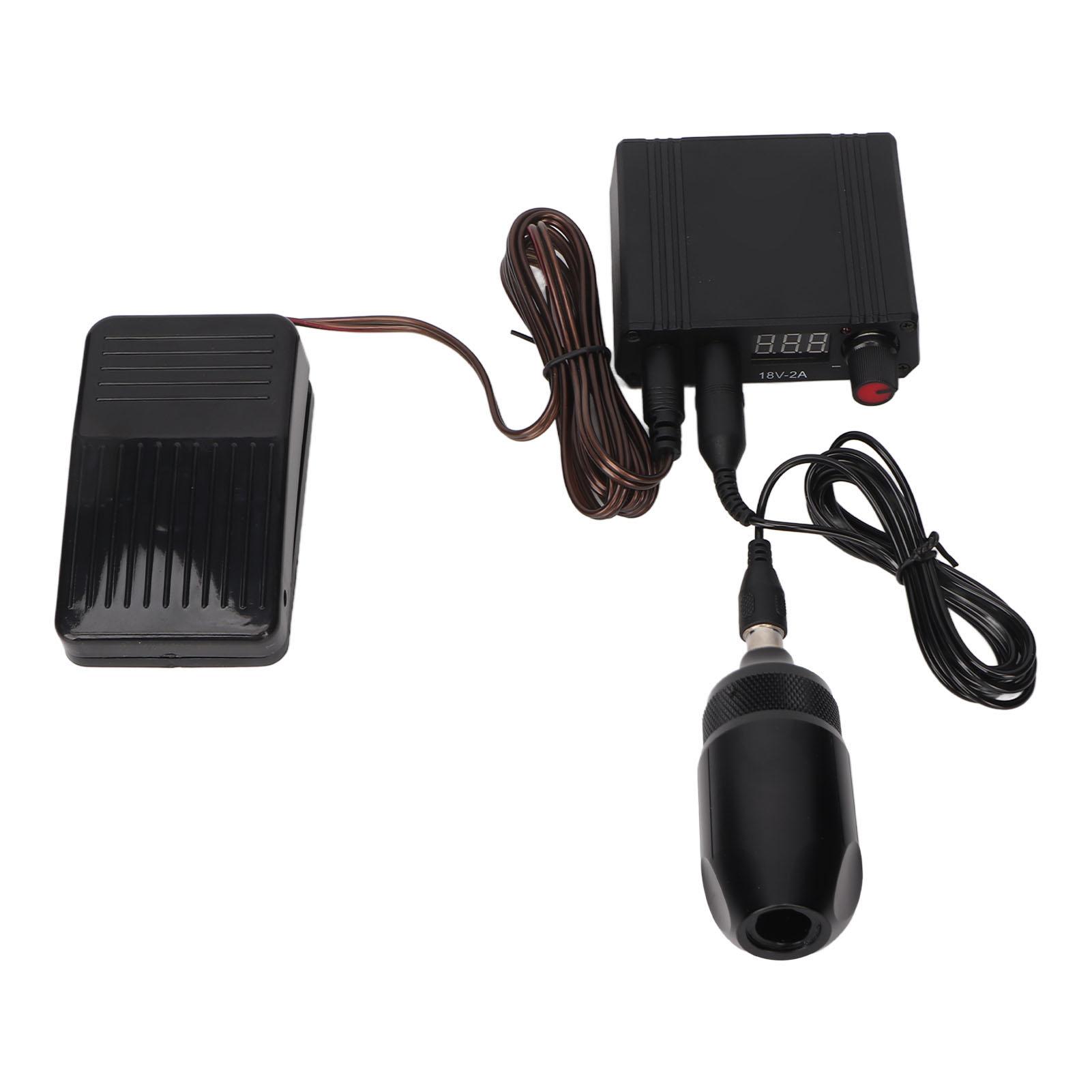 

Набор тату-ручек ЖК-дисплей Двойной режим Разъем RAC Роторная Короткая Тату-машинка Набор Черный US Plug