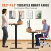 Height Adjustable Desk, 47.2" X 23.6" Electric Dual Monitor Riser Workstation, Whole Piece Desk Board Sit To Stand, 3-Key Modes Sturdy Dual Metal
