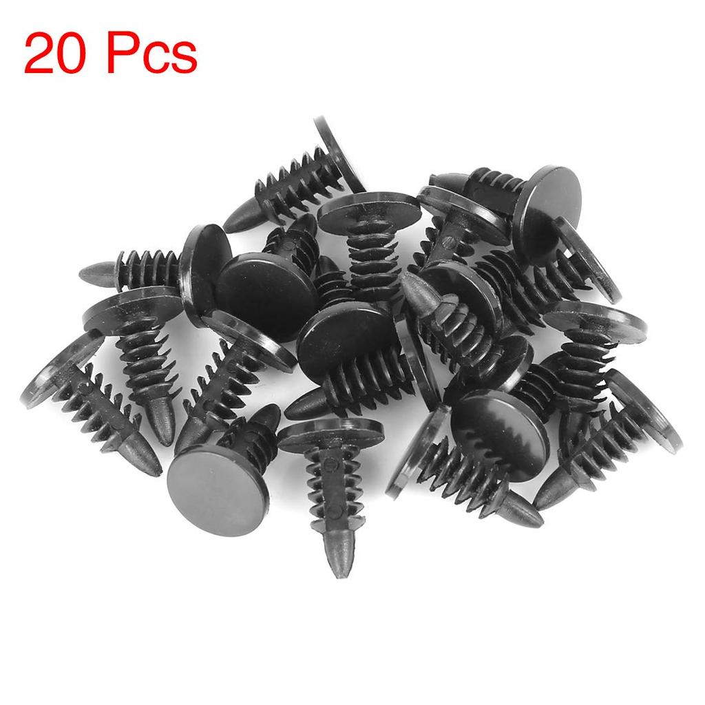 uxcell Bolt Rivet Fastener 6mm Hole Diameter Plastic Trim Panel Fixing Clip Compatible with GM Black 20pcs