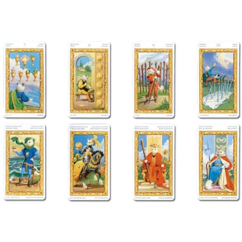 Tarot Cards Fortune Telling 78 White Cats Tarot Cards with Japanese Booklet "Pocket Manual