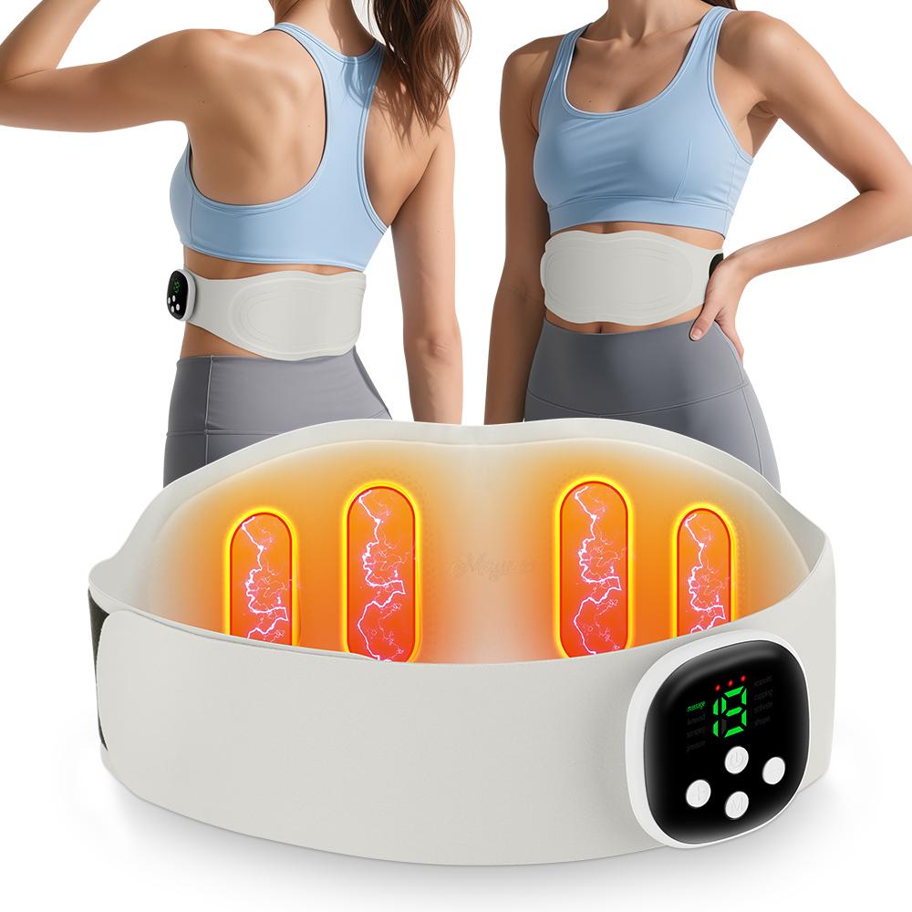 Electric Heating Waist Massager Wireless 8 Modes Vibration Massage Menstrual Abdominal Belt Abdominal Toning Belt Fat Burner