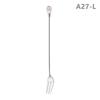 Diamond Spoon Fork Stainless Steel Long Stirring Spoon Exquisite  Teaspoon For Ice Cream Dessert Coffee Cocktail Mug