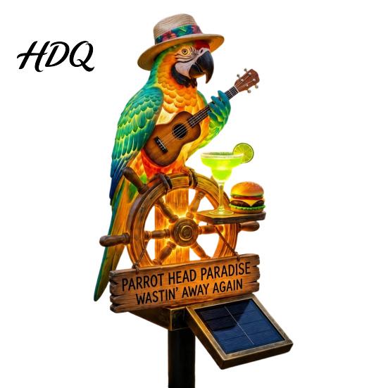 Solar Garden Light Parrot Light, LED Powered Tropical Bird Pathway Outdoor Waterproof 1pc