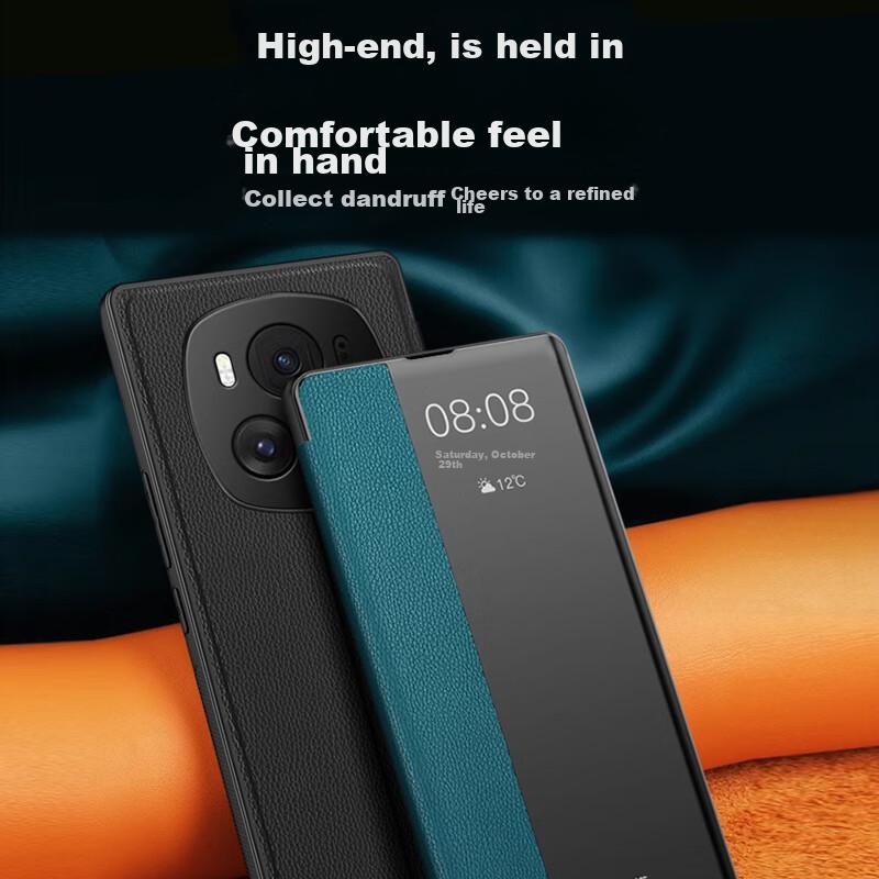 Phone Case for Honor Magic6 Pro, Luxury Genuine Leather Full Protection Ultra-Thin Case, Shockproof Heat Dissipation Simple, New Business Style Cover