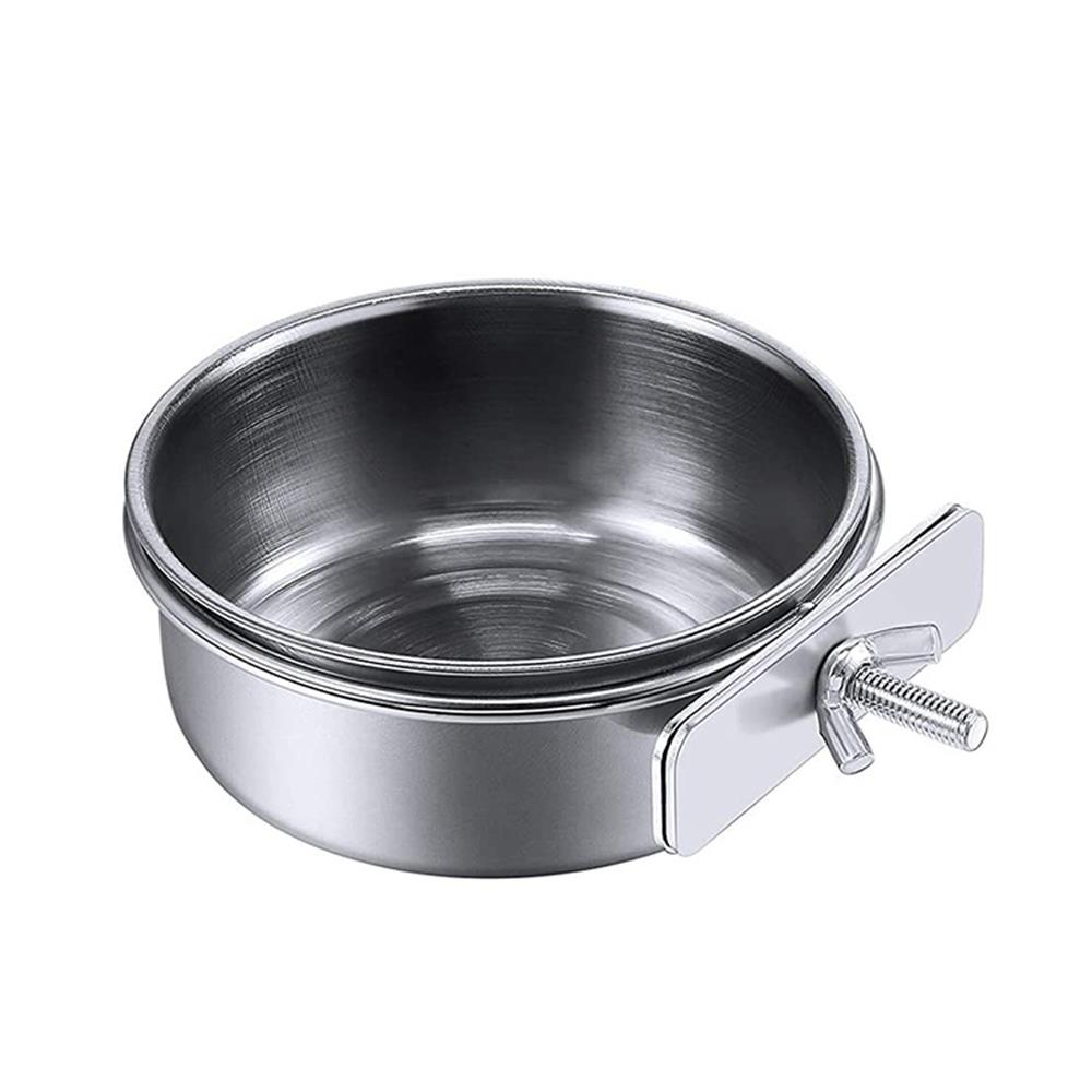 Stainless Steel Bird Bowls Parrot Feeding Bowl Cage Cup Hanging Bowl Clamp-on Water Drinker Pet Food Dish Parrot Rabbit Hamster