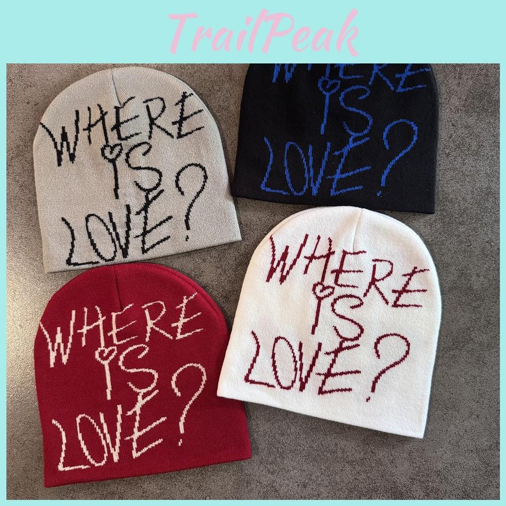 Simple Blocked Color Letter Pattern Neutral Casual Warm Knitted Hat For Winter