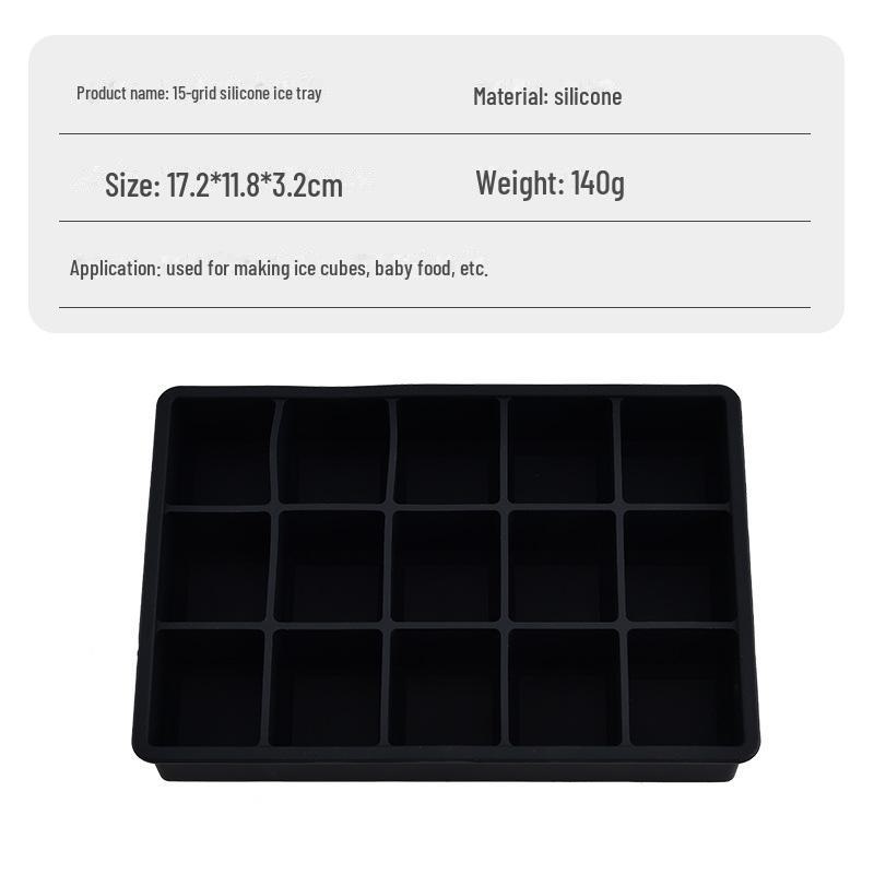 15 & 24-Grid Silicone Ice Cube Tray with Lid - Easy-Release Square Mold
