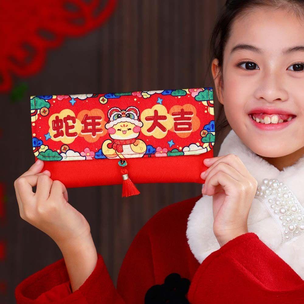 Traditional Snake Year Red Envelopes Cloth Lucky Money Packet  Celebration Party