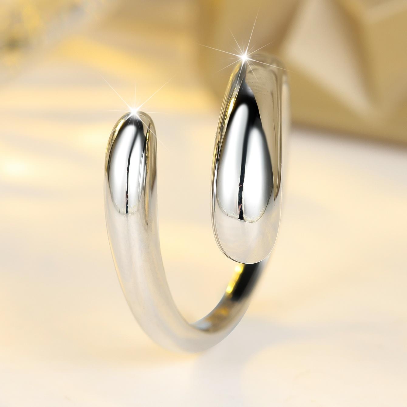 

Cute Female Gold Color Wedding Rings Promise Open Adjustable Engagement Jewelry For Women resizable