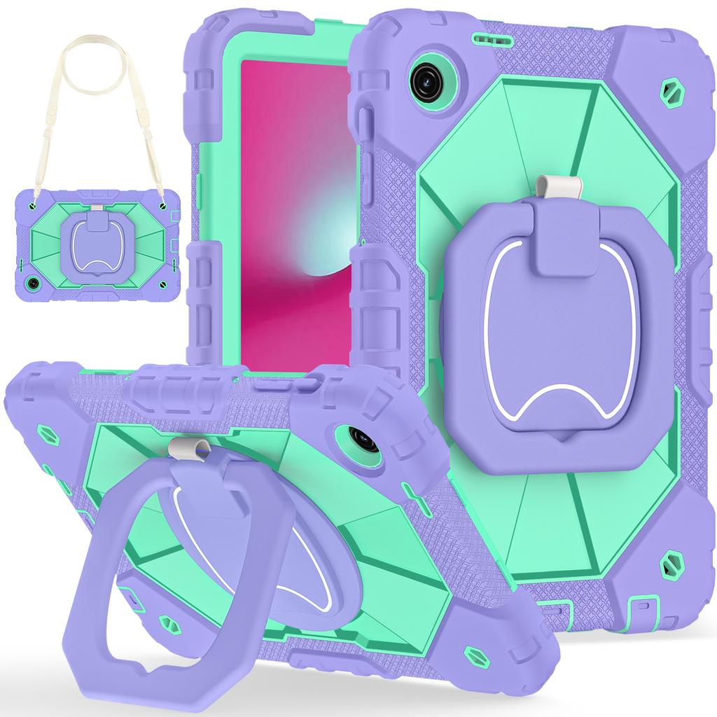 Heavy Duty Case for T-Mobile REVVL Tab 2 2025 10.1 Inch Rotatable Handle Grip Rugged Stand Cover Shockproof with Shoulder Strap