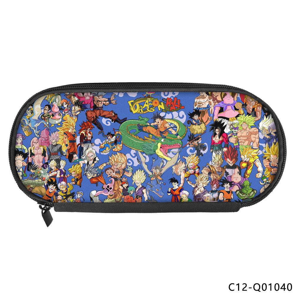 Dragon Ball Printed Polyester Pencil Case Student Stationery Box Portable Pencil Case Multifunctional Storage Bag