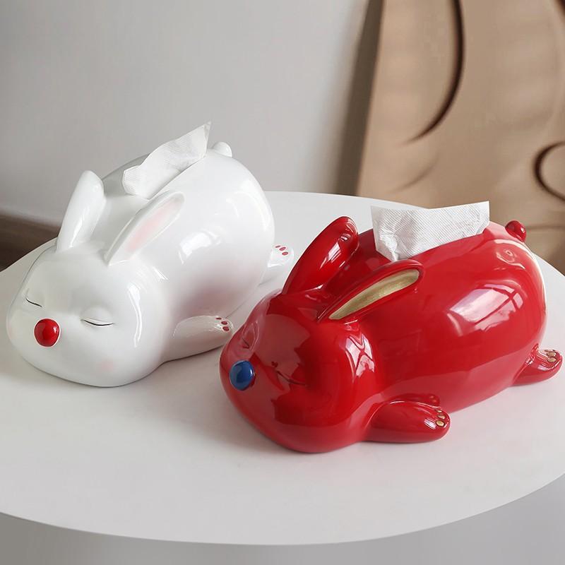 Creative Design Rabbit Tissue Box Ornaments Cardboard Box Living Room Home Dining Table Coffee Table Furniture Bedroom Adorable Decorations