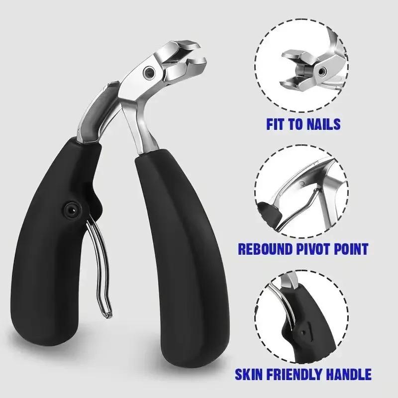Cortador De Unhas Com Cabo Ergonômico E Cabeça Curva Preto