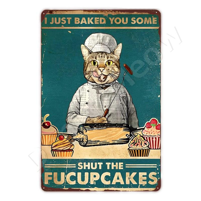 Funny Bathroom Quote Metal Tin Sign, Black Cat, Wash Your Paws, Poster for Home, Bathroom, Cafe, Wall Decor, Gift for Women