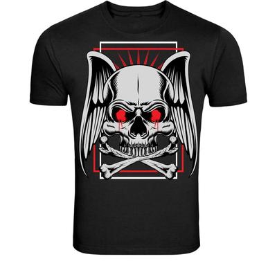 Winged Skull Crossbones T-Shirt - Dark Gothic Skeleton Graphic