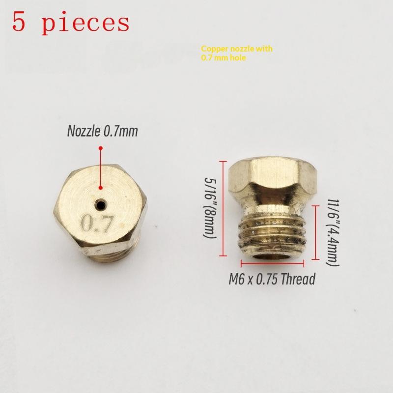 5PCS Brass Burner Gas Hob LPG- Conversion Kits Jets 50 65 70 87 95 Brass Nozzle For Gas Stove Brass Nozzle Propane Injector