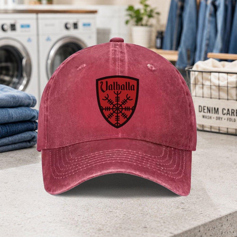1pc 1pcs For Men Women Vintage Valhalla Baseball Cap Lightweight Hook Loop Snapback Adjustable Washed Cap Suitable For C