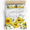 Sunflower Flower Butterfly Bee White Duvet Cover With Pillow Case Custom 3pcs Bedding Set Quilt Cover Double Bed Home Textile