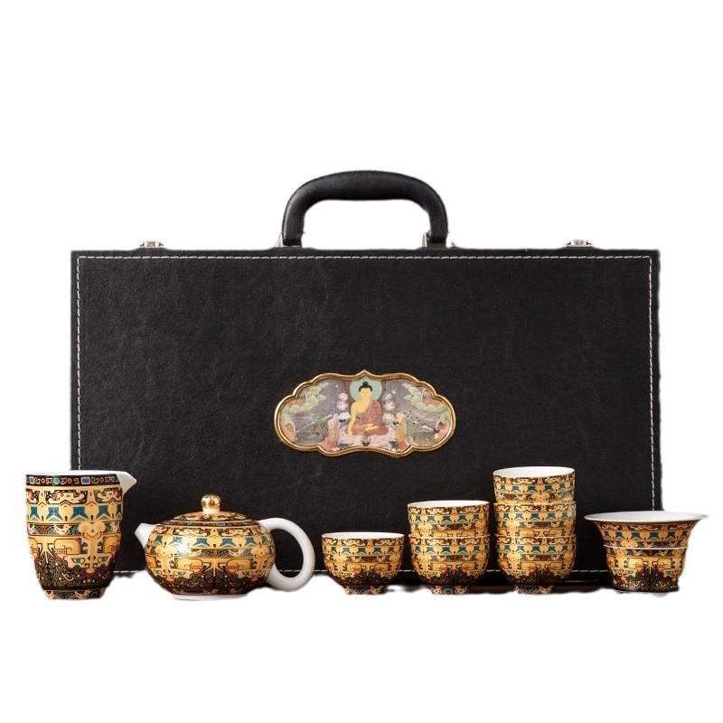 New Style Household Chinese Style Hanging Lid Bowl Tea Cup Teapot Gift Box Customizable Gift Set