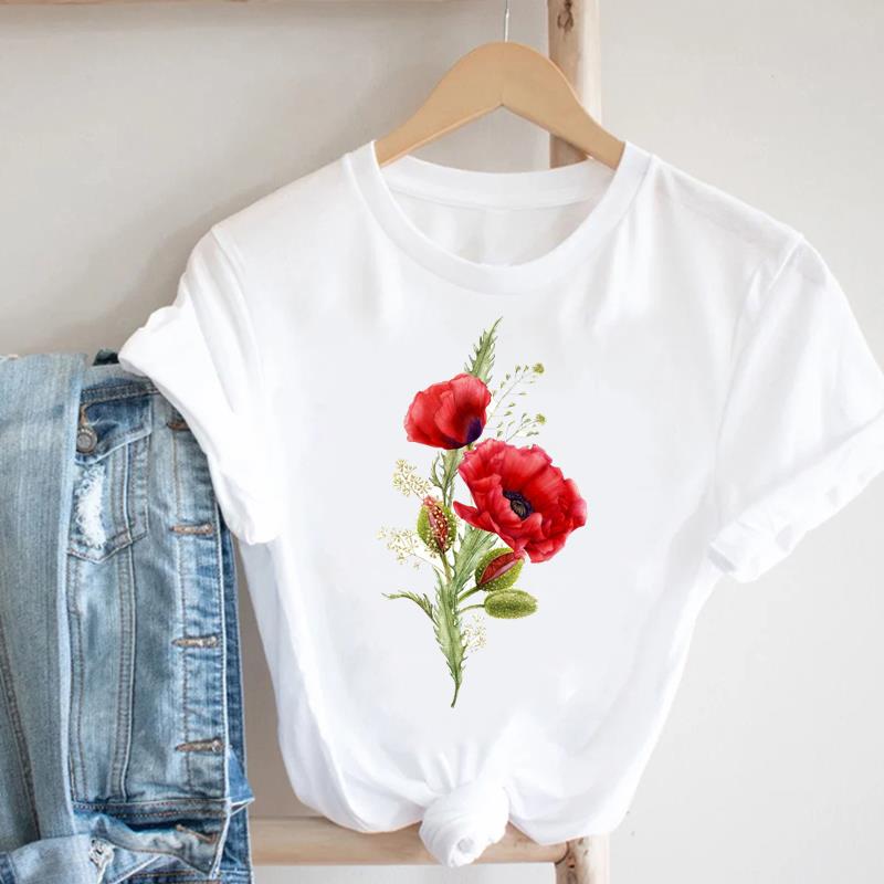 (Asian Size) T Shirt Fashion Women sweet watercolor butterfly trend Clothing Casual Top Short Sleeve Tee Print Lady Female Graphic T-shirts