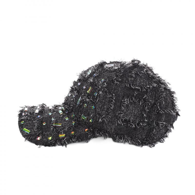 Fashion Hat hats, European and American style handmade diamond-studded ripped denim baseball hats, trendy women's rhinestone sunshade baseball
