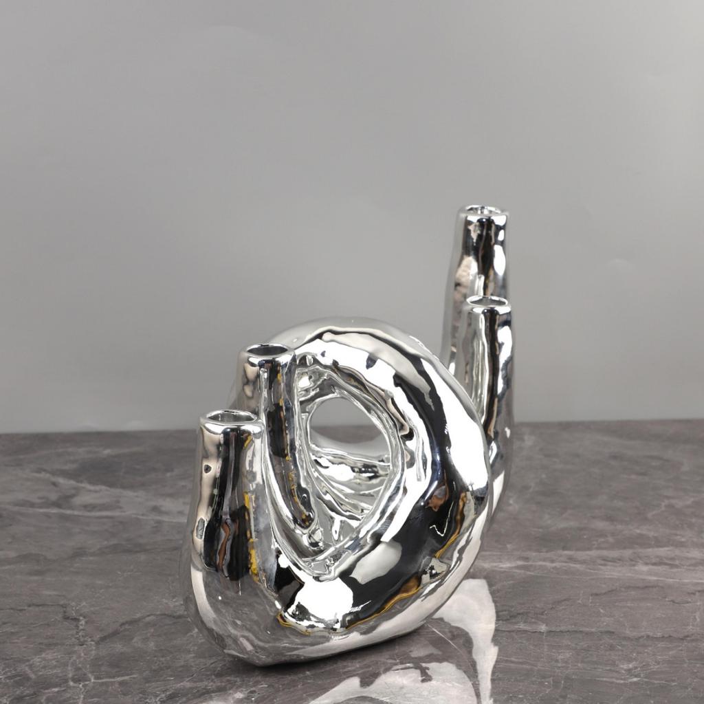 Sølv Resin Lysestake Kandelaber Geometrisk Vinding Lysestake Bryllupsbordpynt Hjemmedekorasjonstilbehør