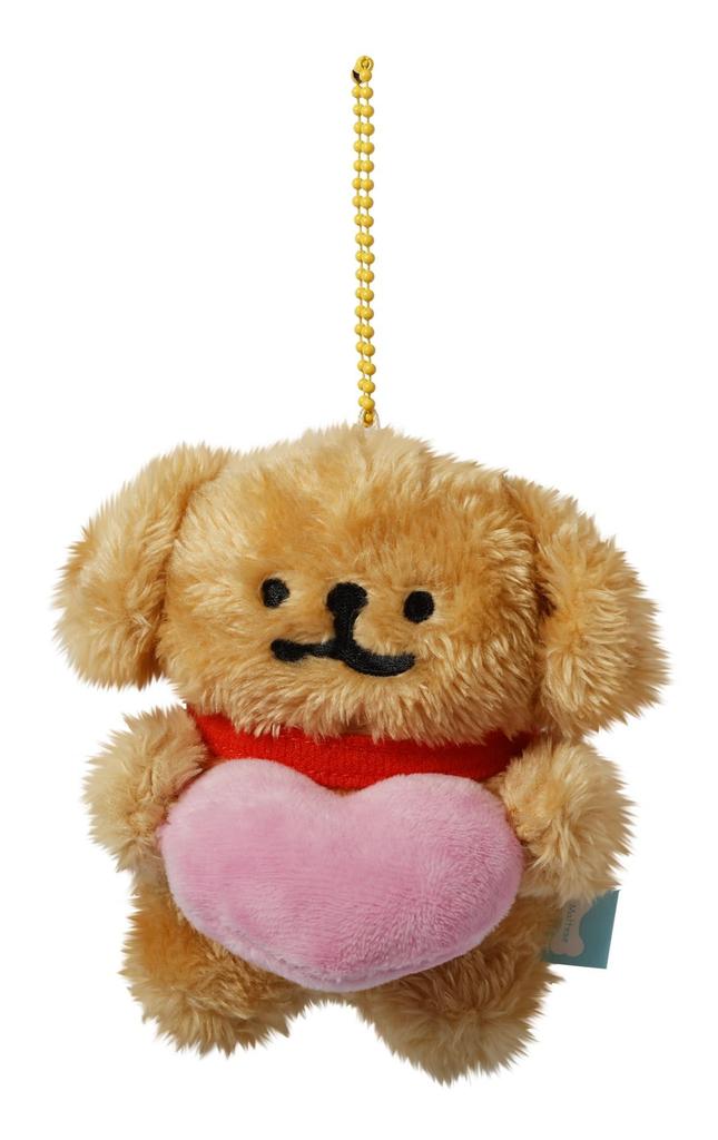[Maltese] Maltese Plush Mascot Ball Chain [Official]  Keychain Korean Puppy (Retriever (Heart))
