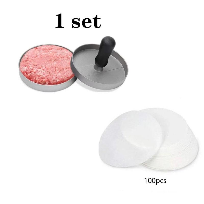 

Burger Press Non-Stick Hamburger Patty Maker з вощеним папером, алюмінієвий Burger Maker для кухонного гриля для барбекю