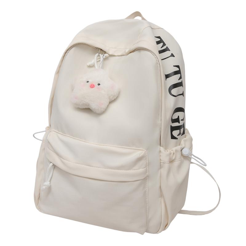 Letter Printed Backpack Women's Lightweight Schoolbag for Primary School Students Large Capacity Campus Backpack