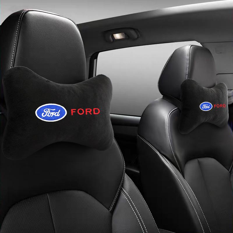 1PCS Car Headrest Cover Auto Seat Cover Head Neck Rest Pillow Sticker for Ford Fiesta EcoSport ESCORT Focus 1 Focus 3 TZ-FORD